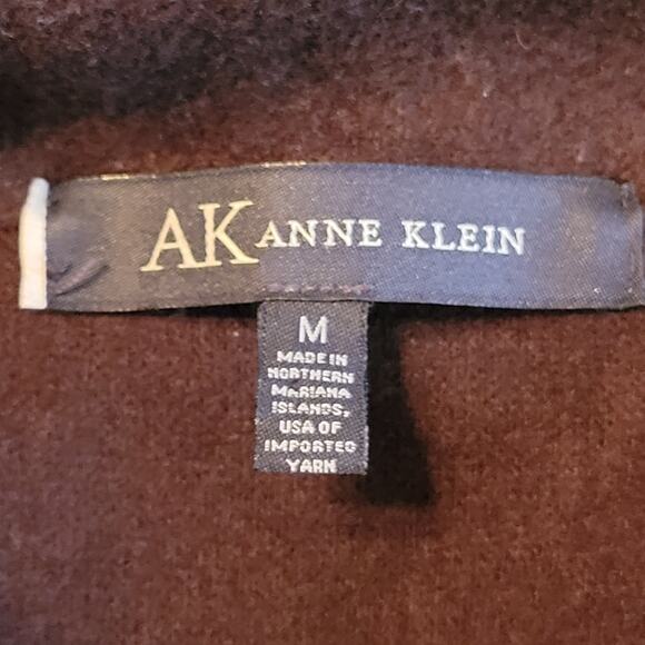 Anne Klein Chocolate Brown Wool Double Breasted Midi Coat Jacket Size M - Picture 2 of 8
